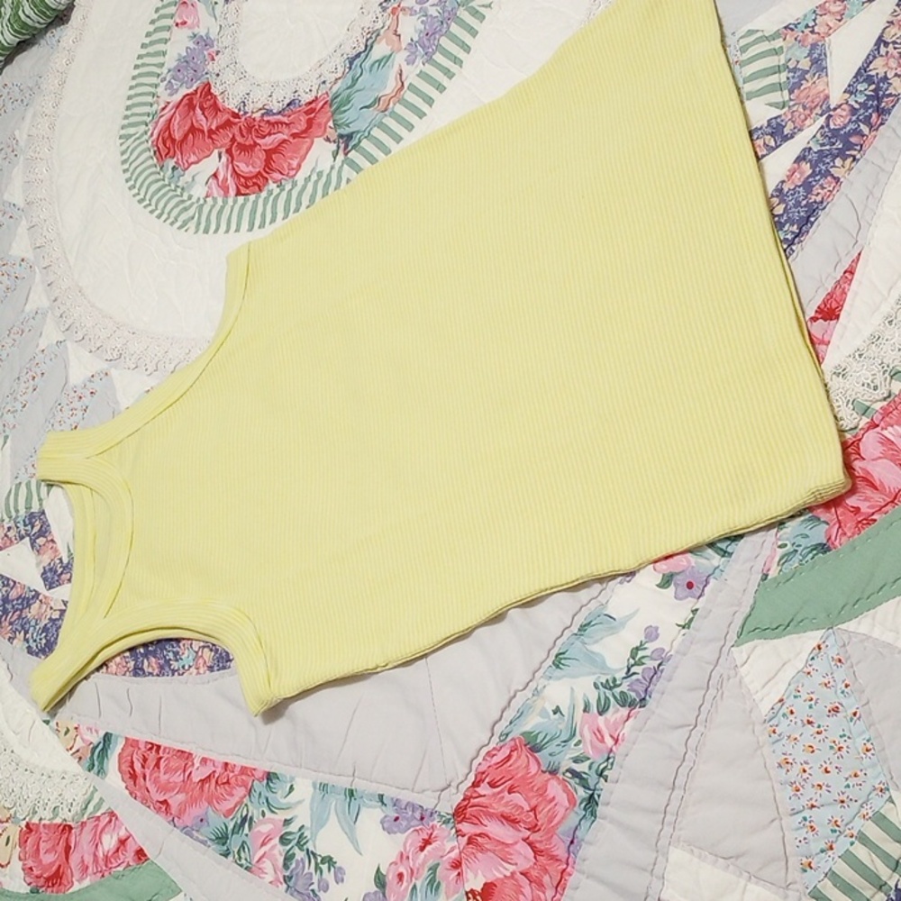 High Neck Tank Top Lemon Yellow Size L (Fits like M)